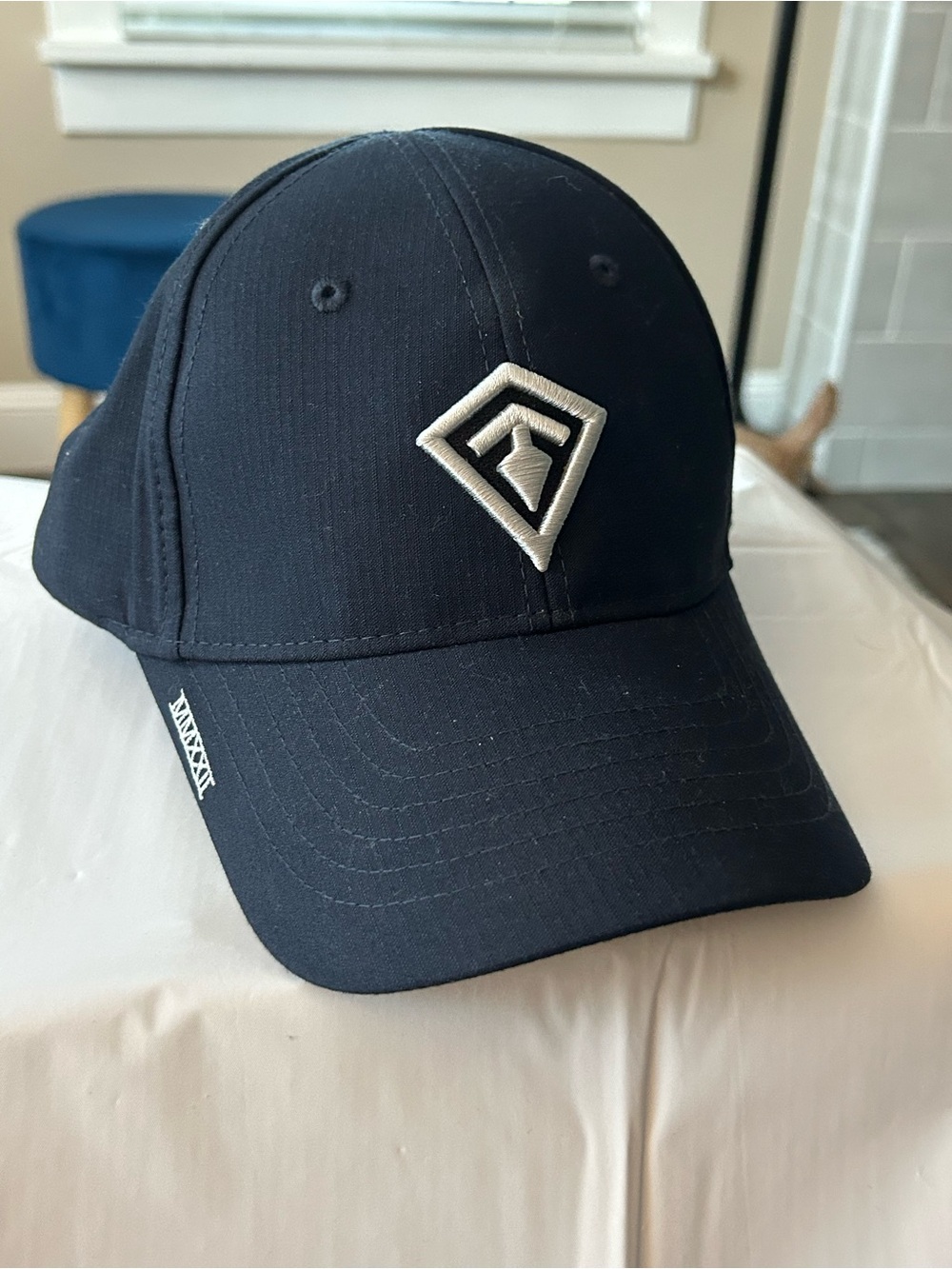 Black Tactical Baseball Cap with White Logo - Men's Casual Hat
